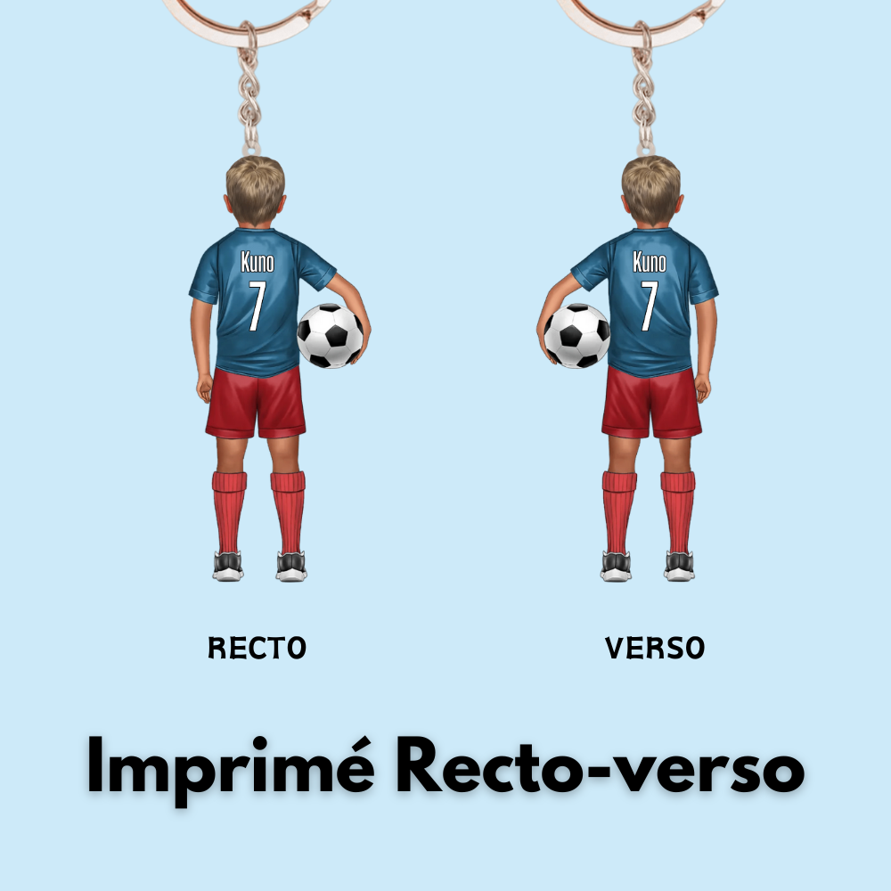 Enfant footballeur – Porte-clés personnalisé pour fils et fille