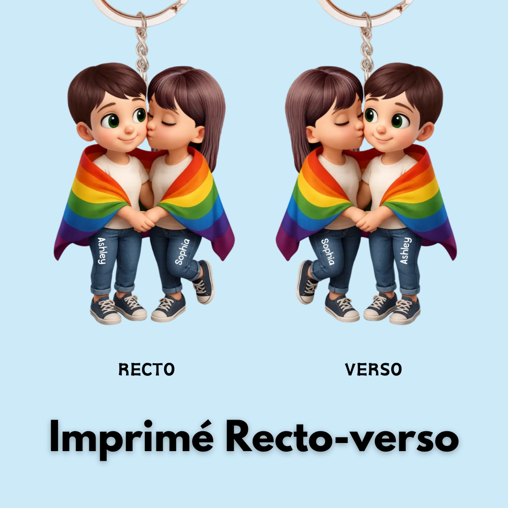 Couples LGBT – Porte-clés en acrylique personnalisé