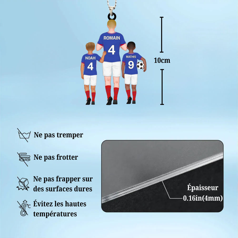 L'équipe de football de papa Pendentif acrylique