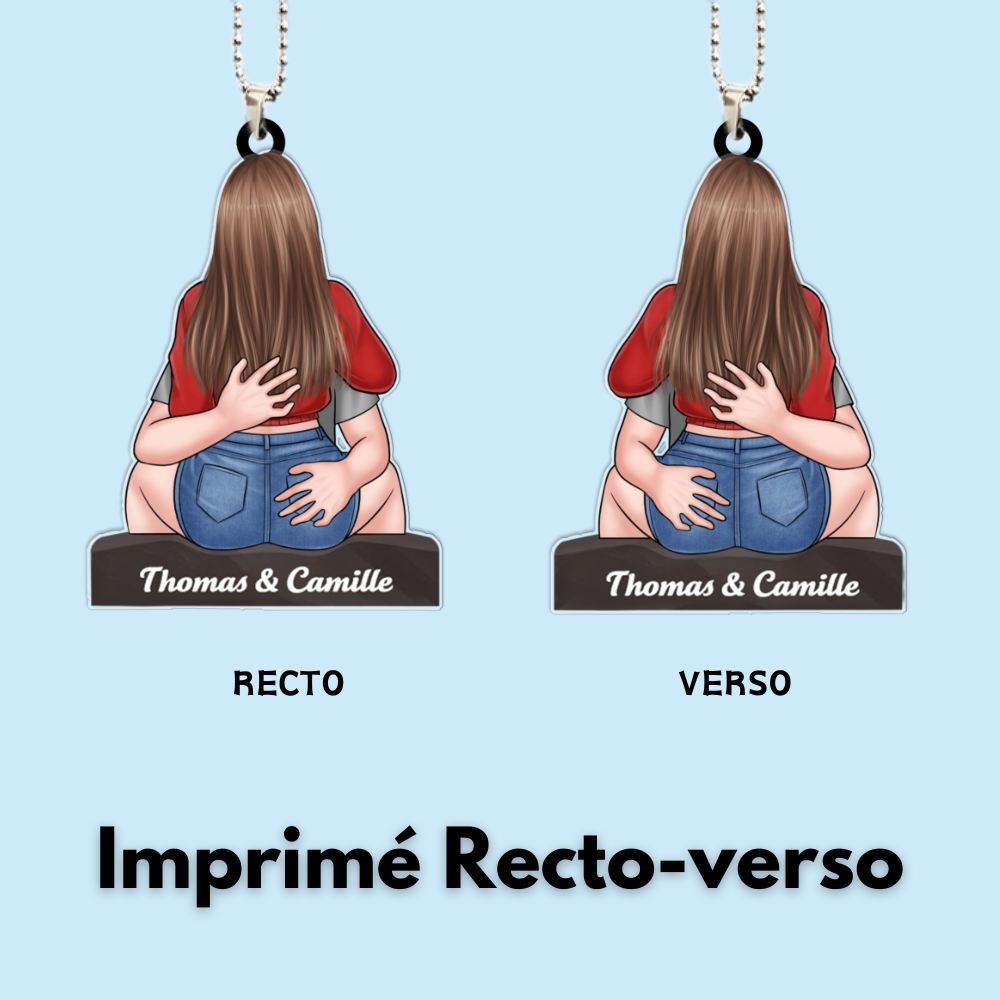 Pendentif personnalisé en acrylique, cadeau pour couple