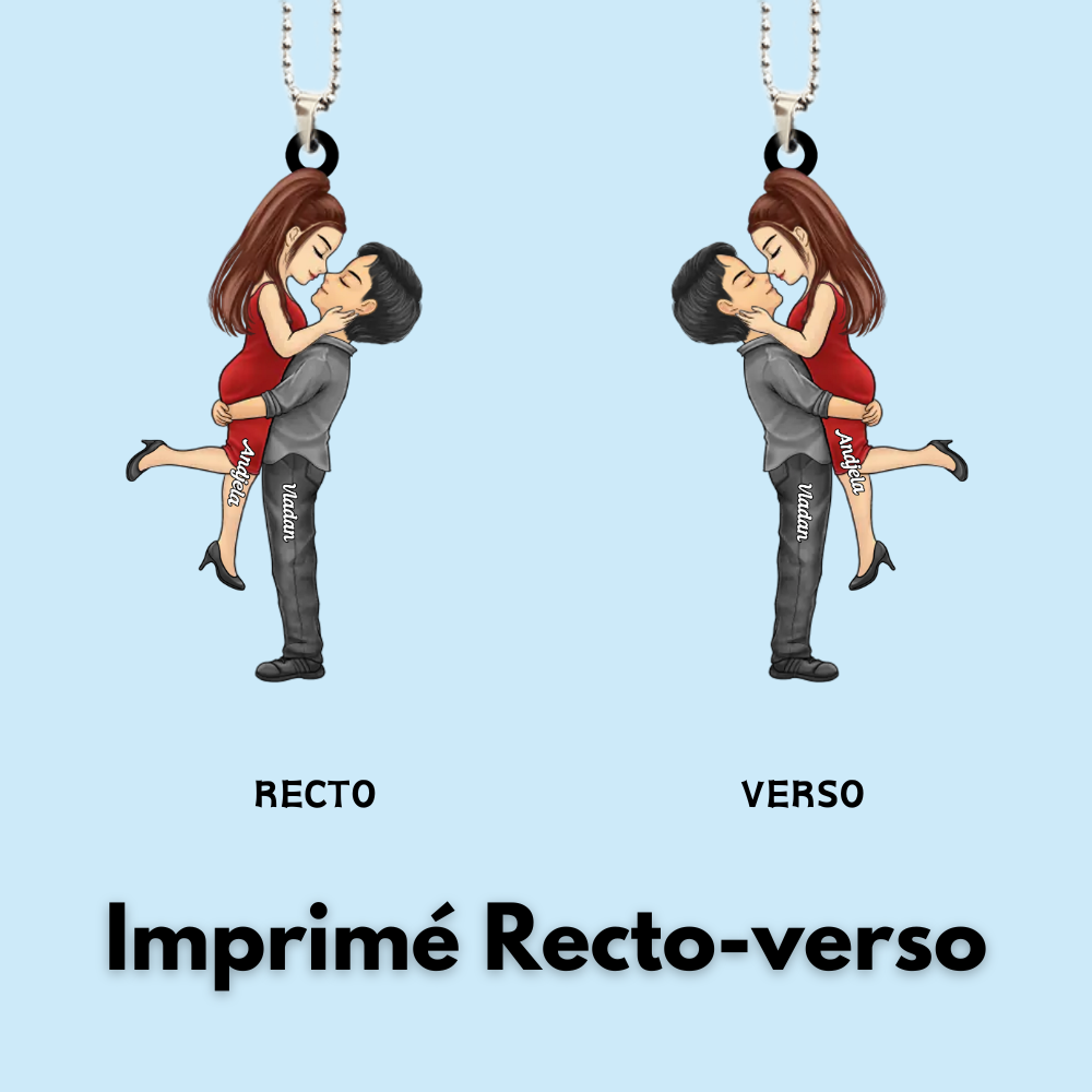 Pendentif de rétroviseur personnalisé pour couple