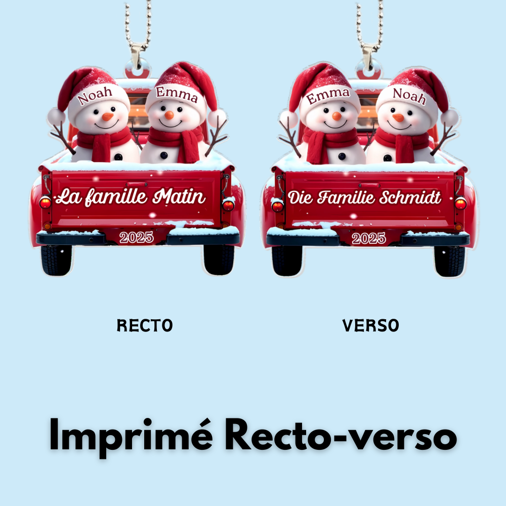 Orement acrylique Décoration de Noël personnalisée avec des bonhommes de neige pour famille