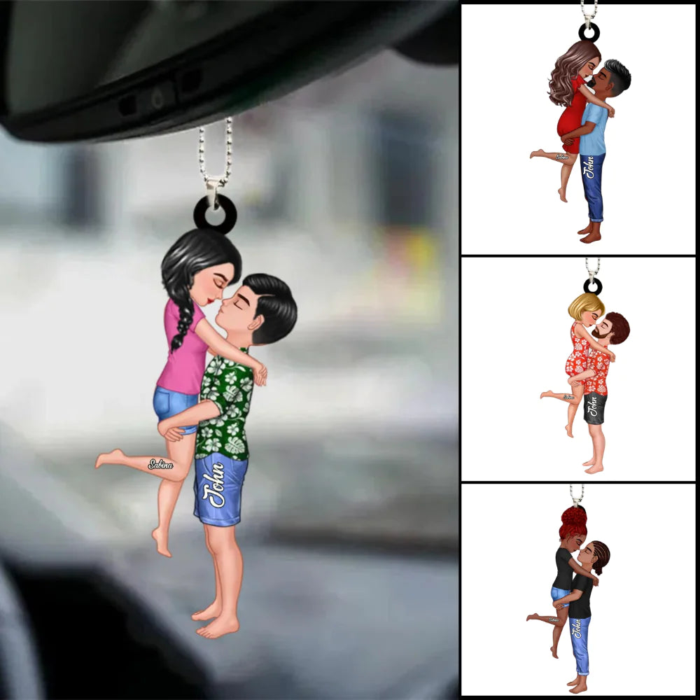 Pendentif acrylique Couple embrasser embrasser Poupée personnalisée