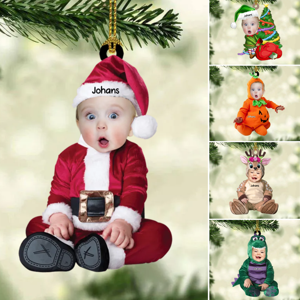 Bébé Photo Costumes Décorations de Noël avec nom