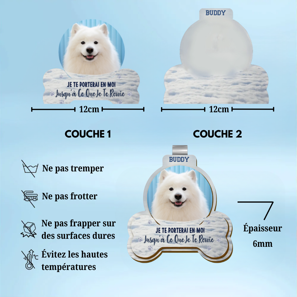 Clip personnalisé pour pare-soleil avec photo Cadeau de condoléances