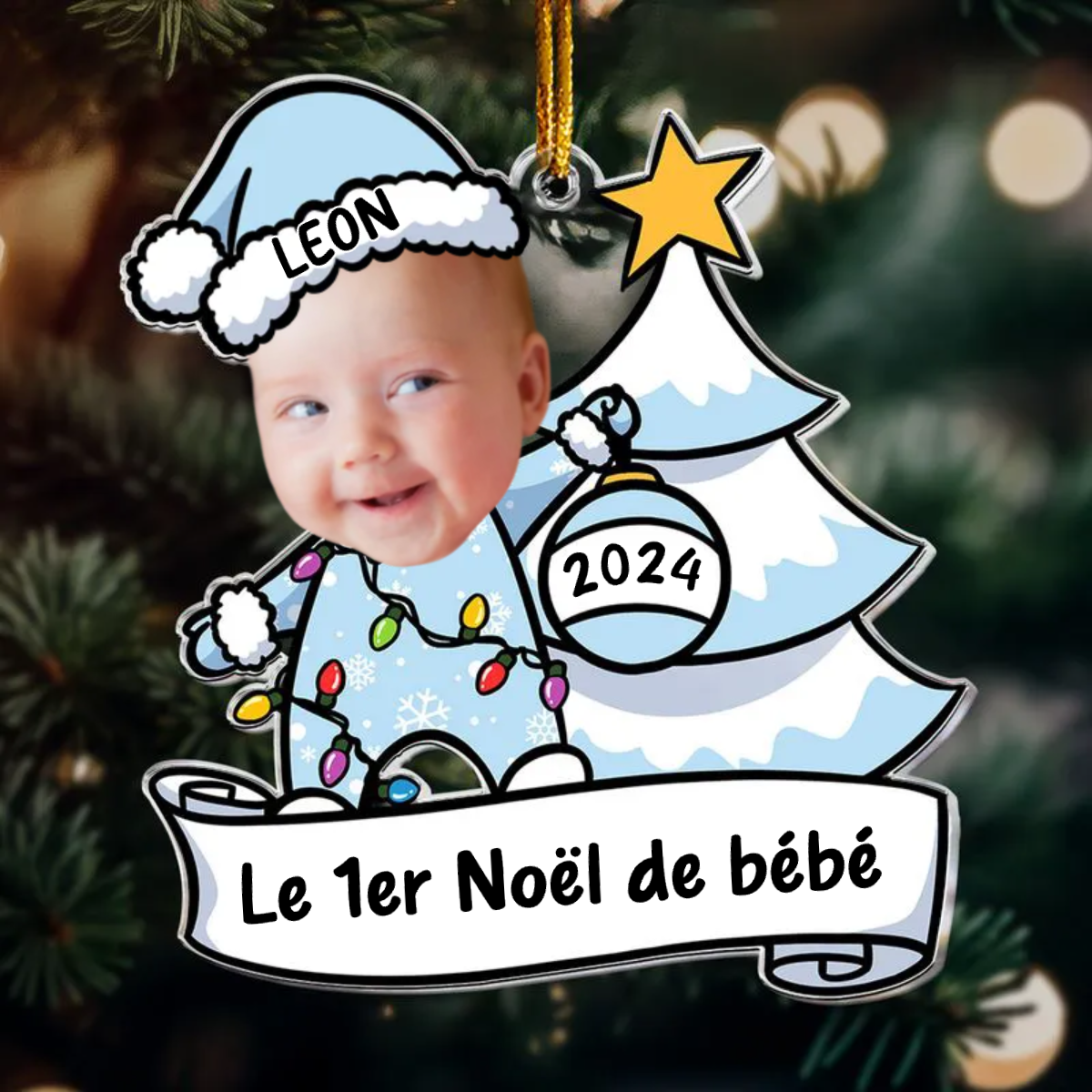 Pendentif de Noël avec photo pour bébé