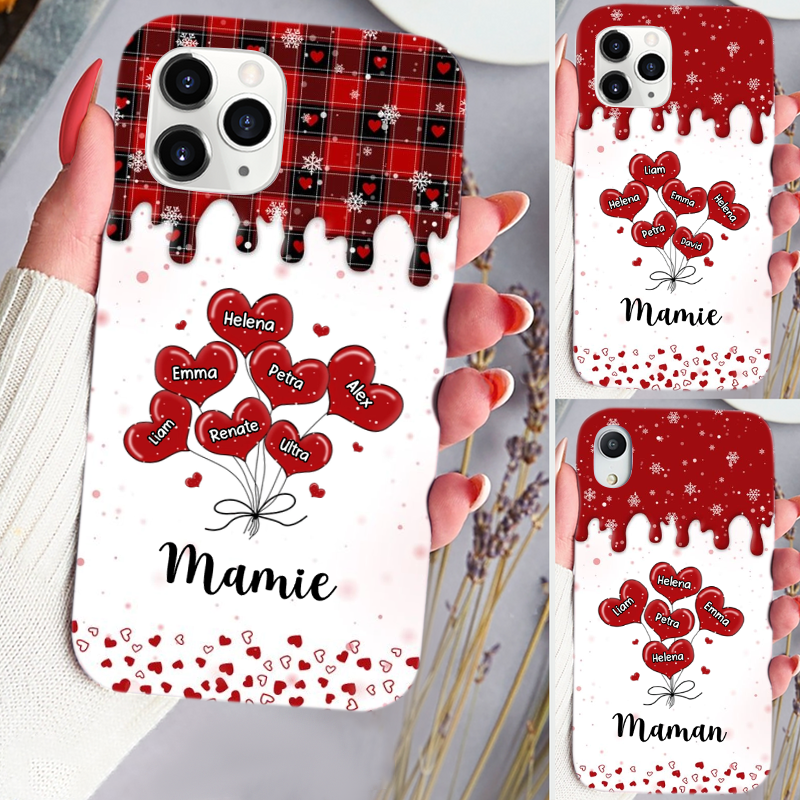 Cœurs en hiver - Coque personnalisée pour iPhone et Samsung
