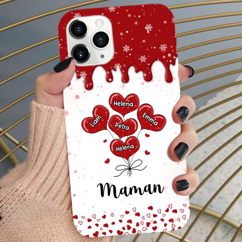 Cœurs en hiver - Coque personnalisée pour iPhone et Samsung