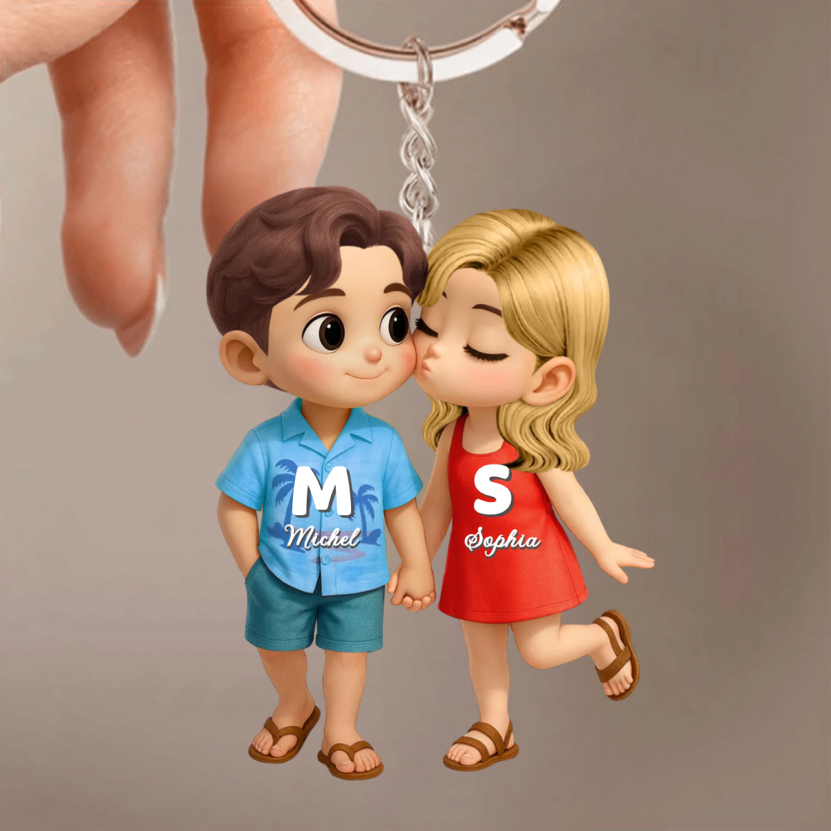 Porte-clés en acrylique personnalisé Couples d’été Cadeaux pour amoureux
