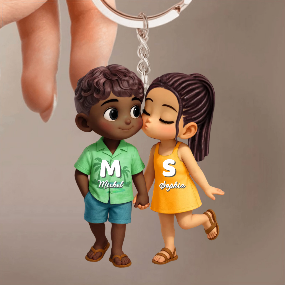 Porte-clés en acrylique personnalisé Couples d’été Cadeaux pour amoureux