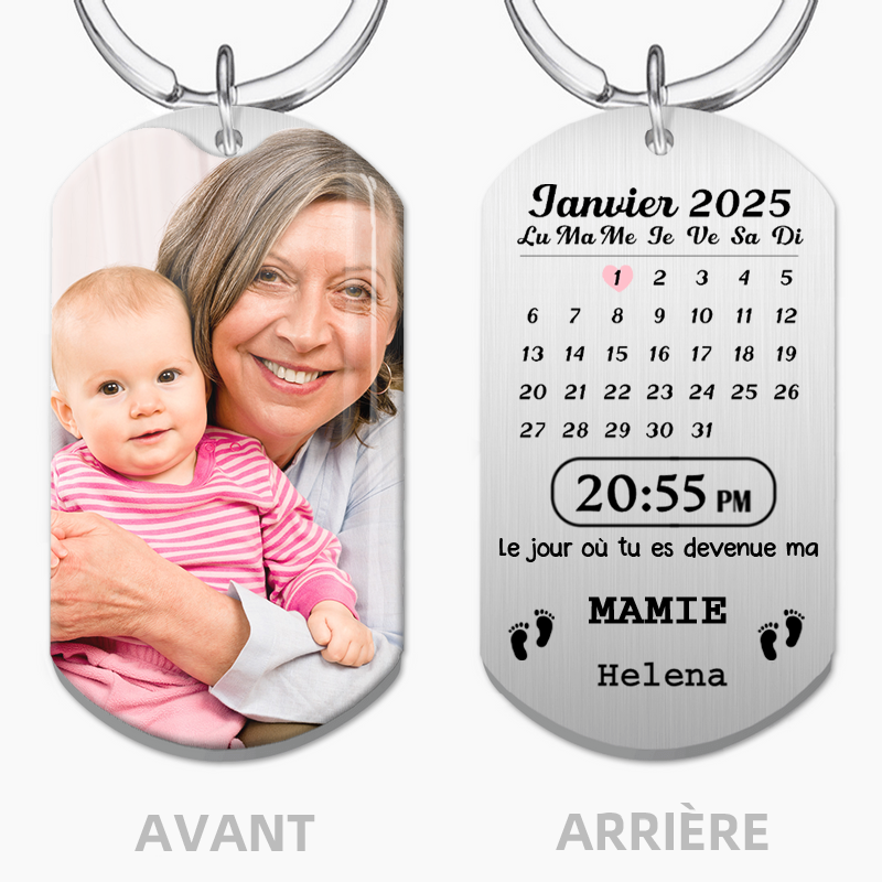 Le jour où tu deviendras mon...- Porte-clés calendrier avec photo