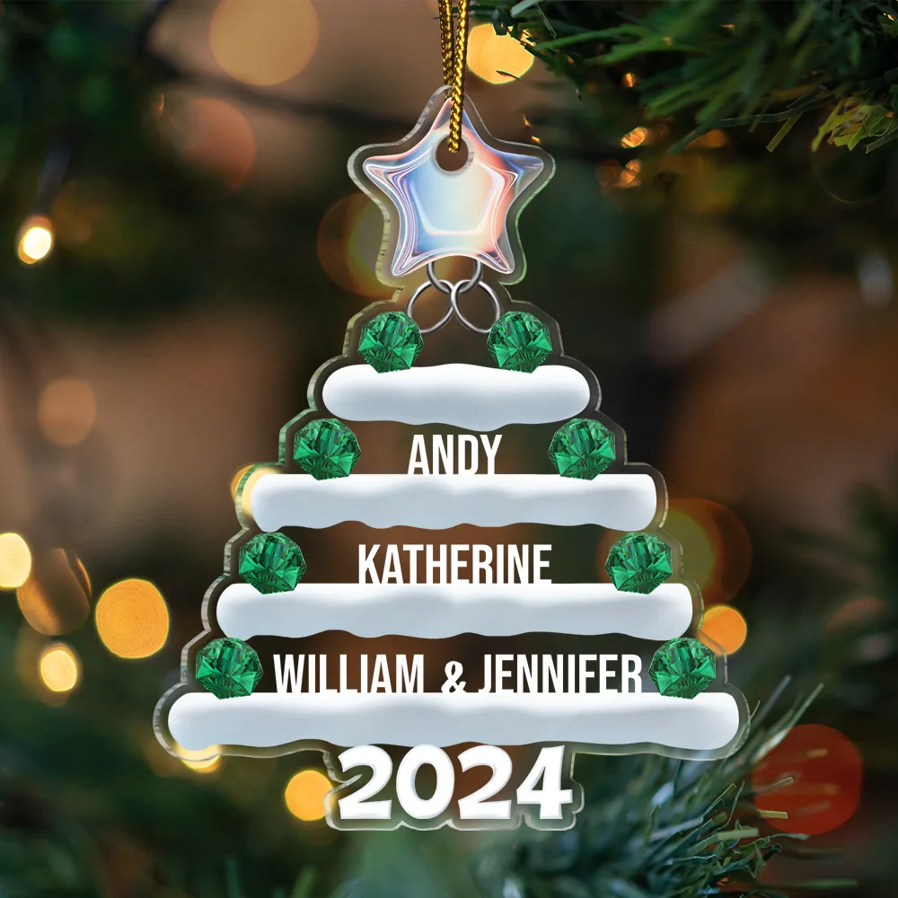 2024 Décorations d'arbre de Noël familiales personnalisées avec 1-10 noms