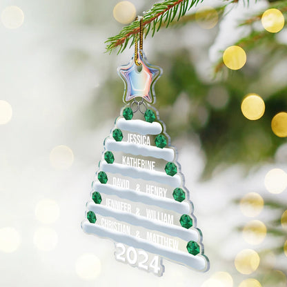 2024 Décorations d'arbre de Noël familiales personnalisées avec 1-10 noms