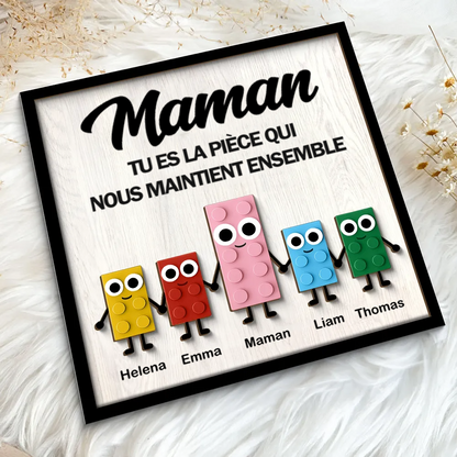 Plaque en bois personnalisée à 2 couches – Puzzle mignon