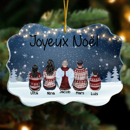 Lumières colorées Neige Famille Décorations de Noël Pendentifs personnalisés en acrylique