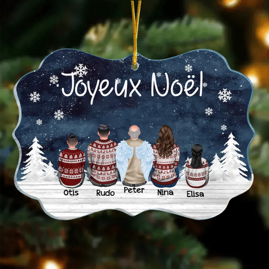 Neige Famille Décorations de Noël Pendentifs personnalisés en acrylique