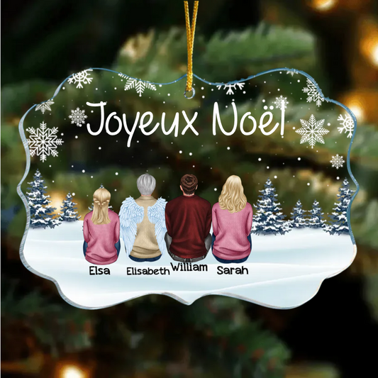 Neige Famille Décorations de Noël Pendentifs personnalisés en acrylique