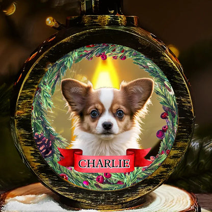 Ornements de lanterne à bougie avec photo pour animaux de compagnie