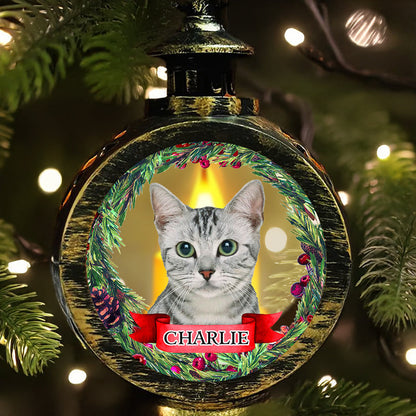 Ornements de lanterne à bougie avec photo pour animaux de compagnie