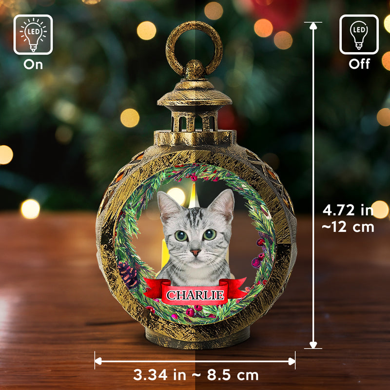 Ornements de lanterne à bougie avec photo pour animaux de compagnie