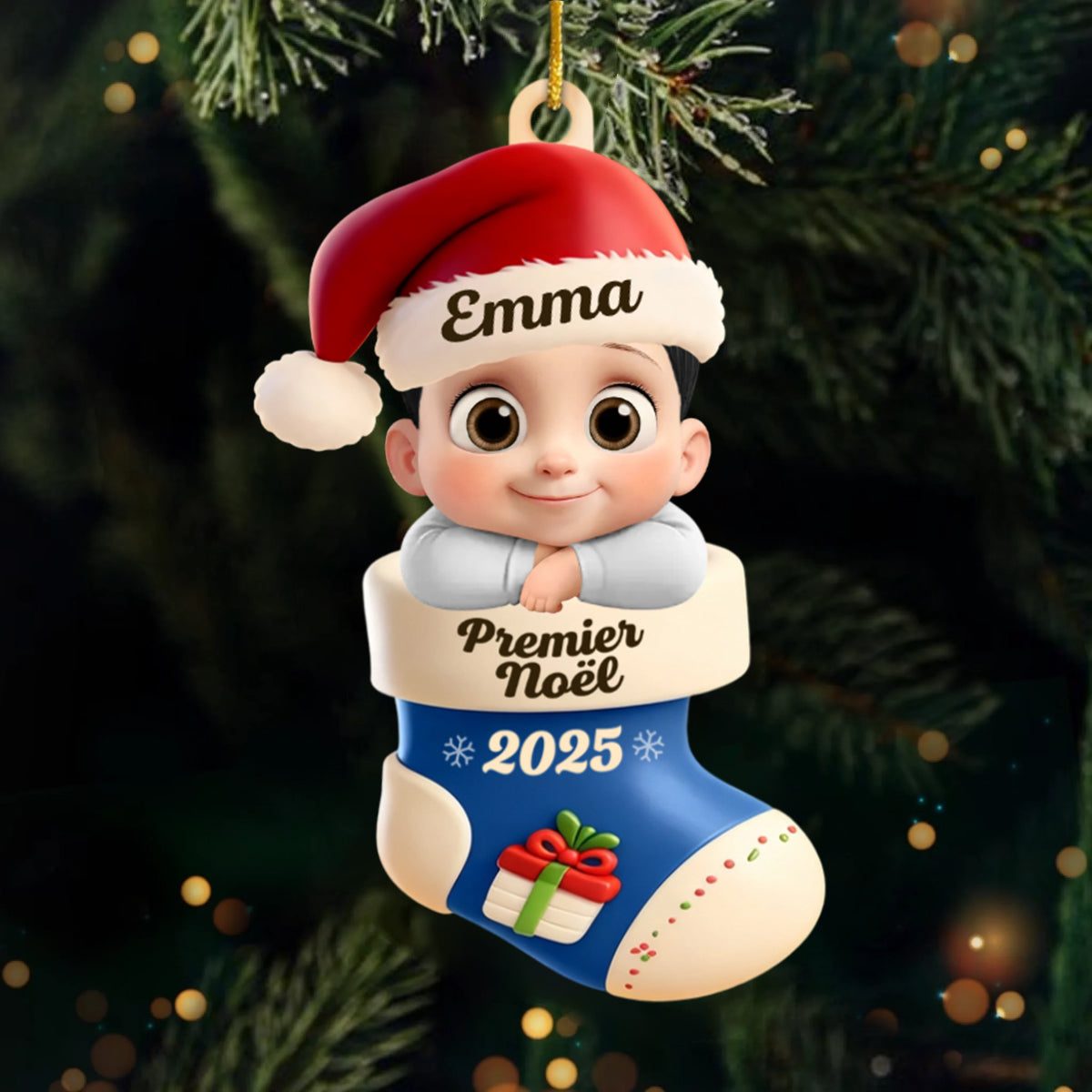 Premier Noël 2025 - Pendentif en acrylique Orement de Noël avec bébé