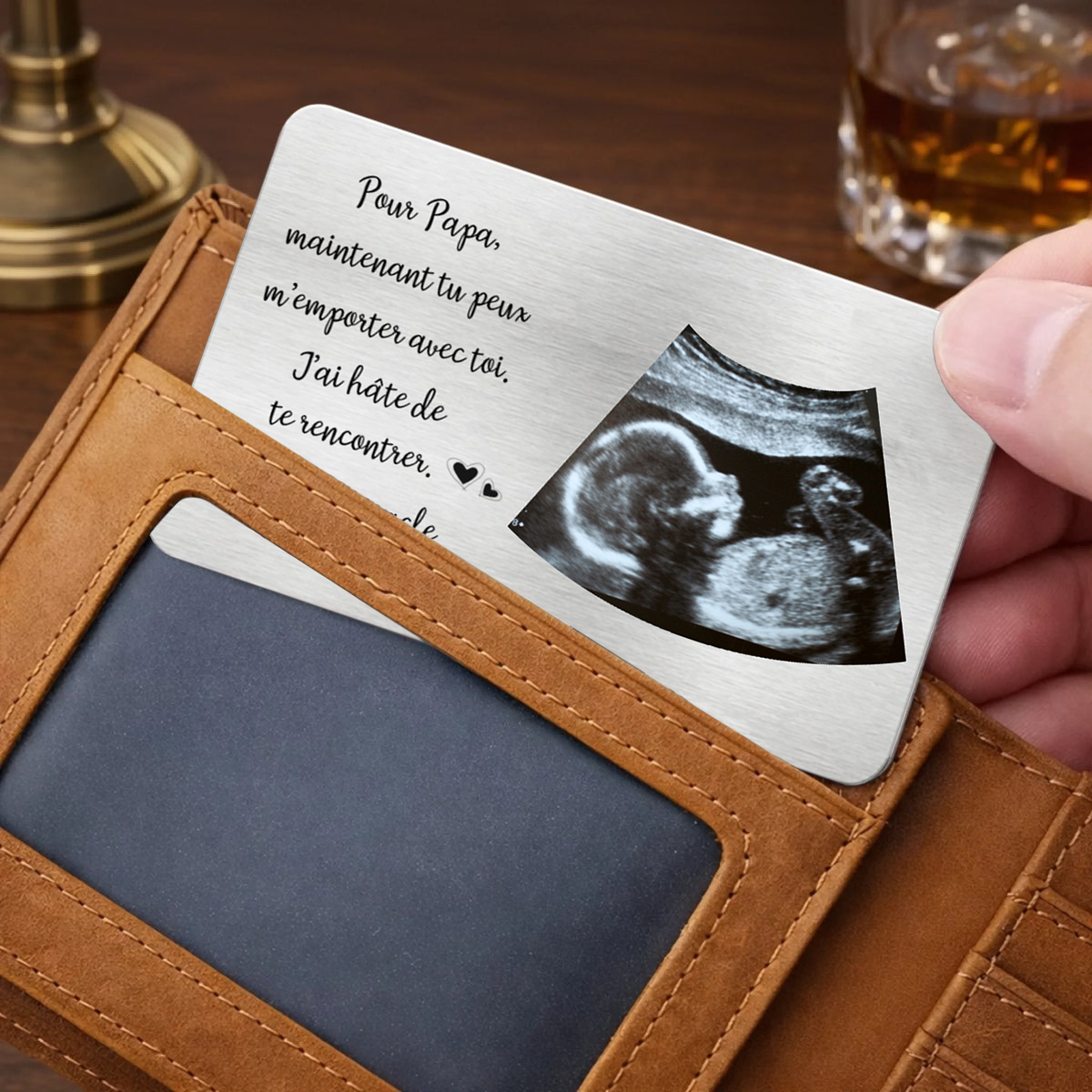 Carte portefeuille avec photo – Cadeau pour jeune papa