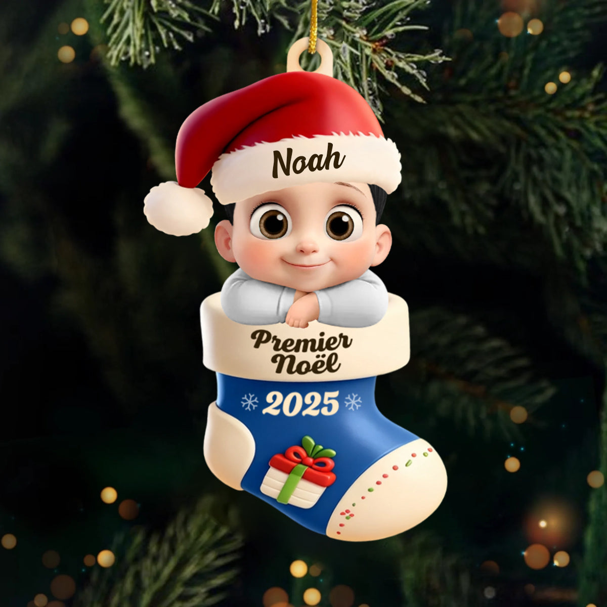 Premier Noël 2025 - Pendentif en acrylique Orement de Noël avec bébé