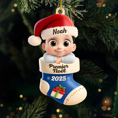 Premier Noël 2025 - Pendentif en acrylique Orement de Noël avec bébé