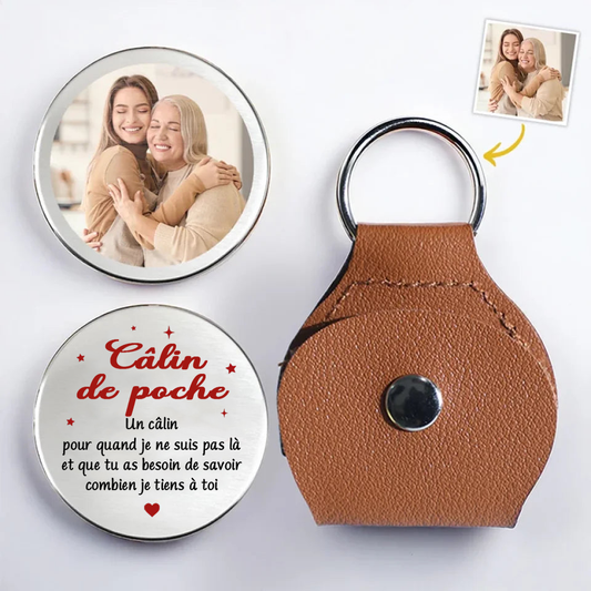 Étreinte de poche avec photo pour la famille