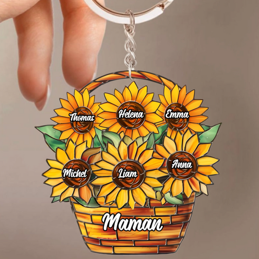 Tournesol – Porte-clés personnalisé pour maman et mamie