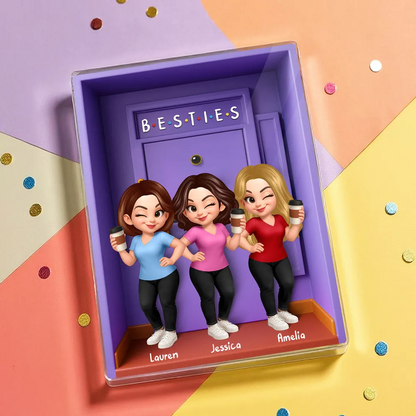 Bloc en acrylique personnalisé avec 2 à 6 femmes – Cadeau pour meilleures amies et sœurs