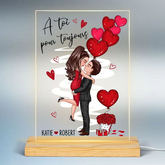 Veilleuse LED personnalisée avec couple et ballons