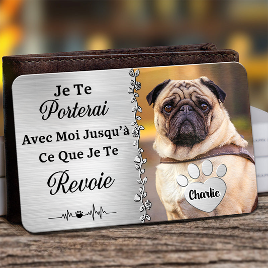 Carte portefeuille avec photo et texte Cadeau de condoléances pour animal de compagnie