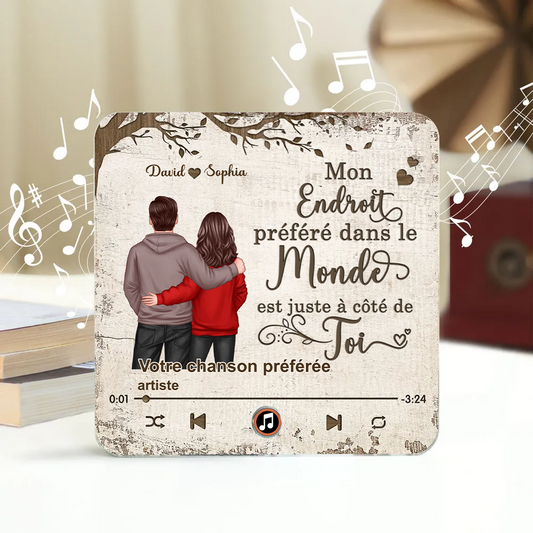 Aimant musical pour réfrigérateur avec 2 personnages et citation Cadeau pour couple/couple LGBT