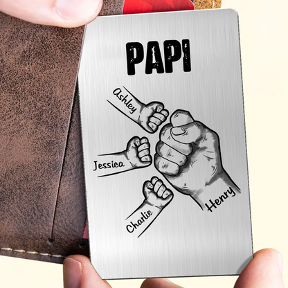 Carte portefeuille personnalisée avec nom et texte Cadeau pour papa et grand-père