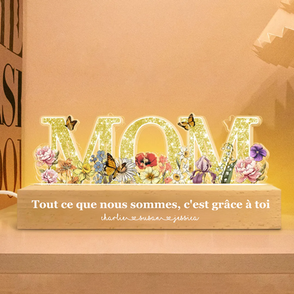 Veilleuses LED avec MAMAN / MAMIE/ MOM Cadeau pour maman et mamie