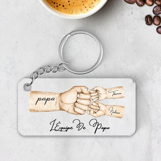 Coup franc – Porte-clés en acrylique personnalisé pour papa