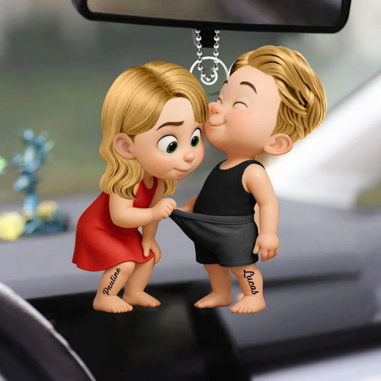 Pendentif en acrylique personnalisé avec noms, cadeau pour couple