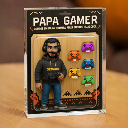 Bloc acrylique personnalisé Gamer Papa