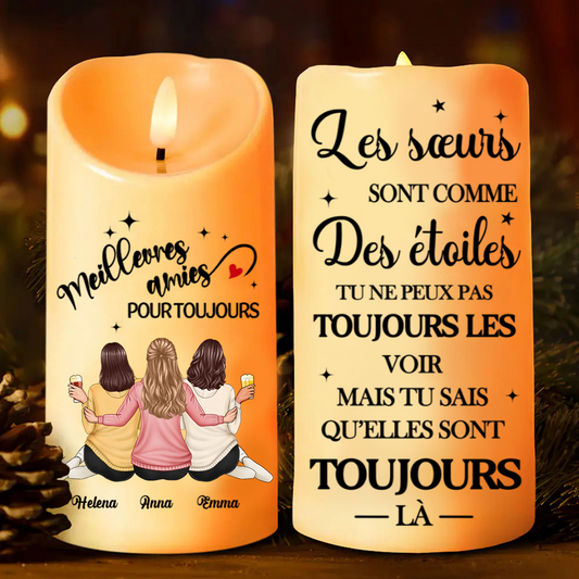 Bougie LED personnalisée pour sœurs