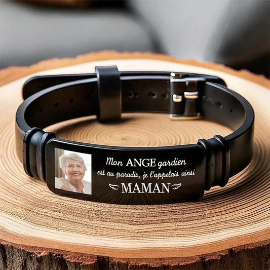 Bracelet en silicone personnalisé Ange gardien – Cadeau de deuil