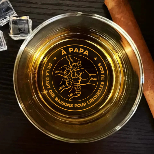 Coup de poing – Verre à whisky personnalisé, cadeau pour Papa