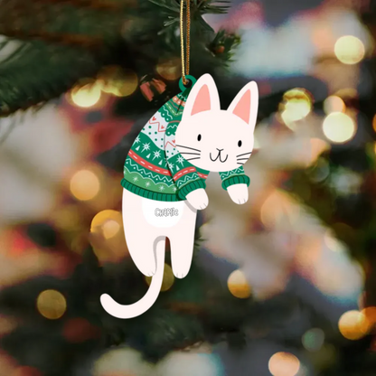 Décorations de Noël Chats suspendus avec nom Décorations acryliques