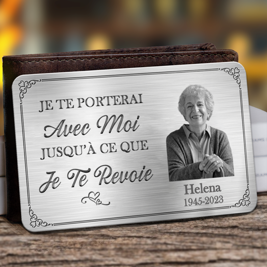 Carte de portefeuille personnalisée avec photo – Souvenir de deuil