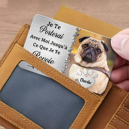 Carte portefeuille avec photo et texte Cadeau de condoléances pour animal de compagnie