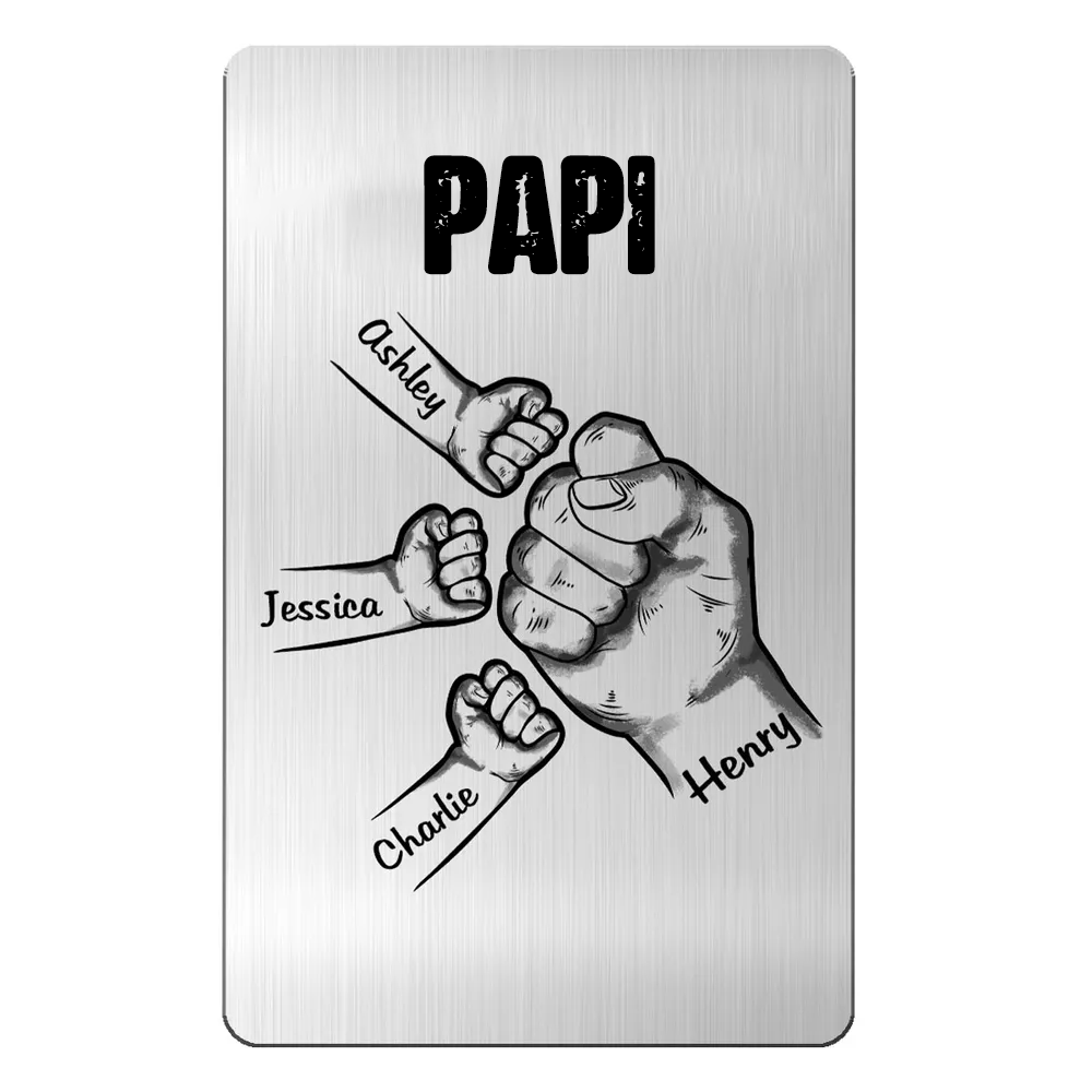 Carte portefeuille personnalisée avec nom et texte Cadeau pour papa et grand-père