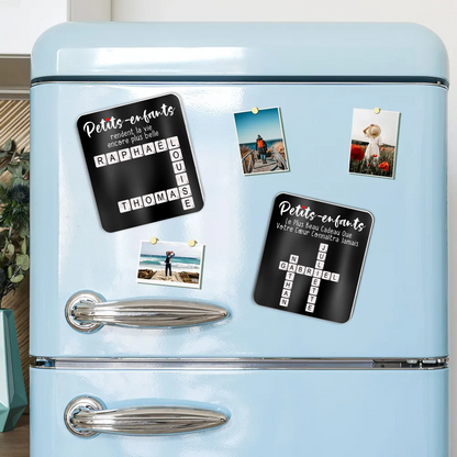 Magnet de réfrigérateur en acrylique personnalisé – Mots croisés – Cadeau pour Mamie