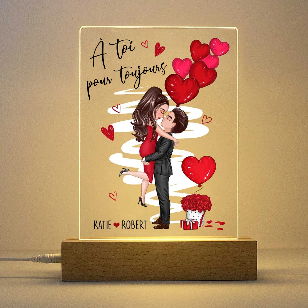Veilleuse LED personnalisée avec couple et ballons