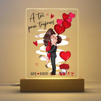 Veilleuse LED personnalisée avec couple et ballons