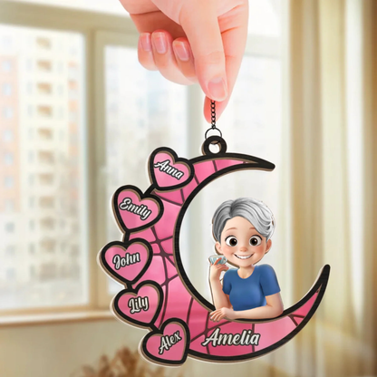 Attrape-soleil personnalisé avec motif de lune – Cadeau pour Mamie et Maman
